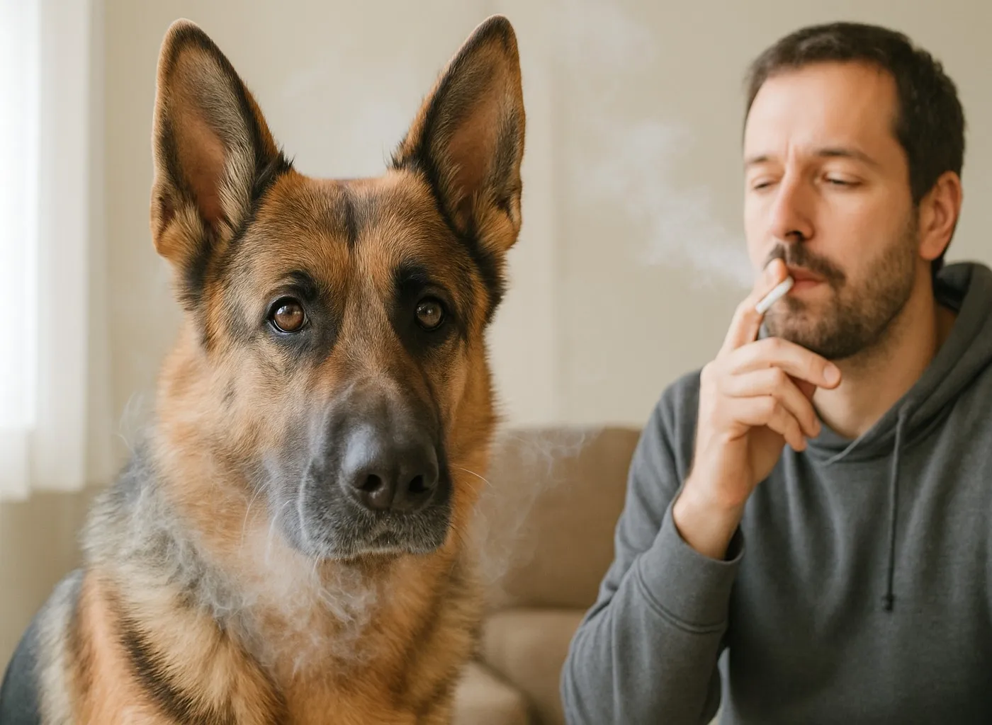 Fumar junto a tu perro: más ansiedad, agresividad y problemas de conducta