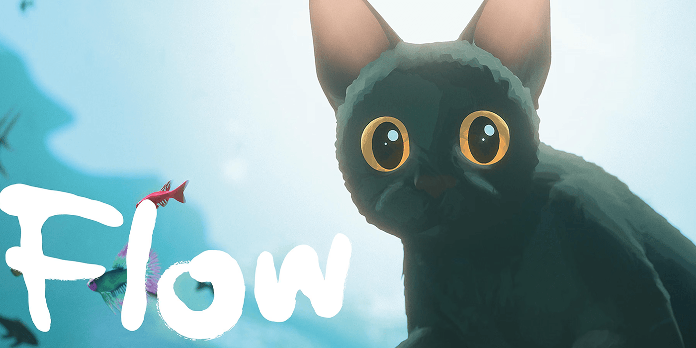 Imagen del gato negro de la película Flow Imagen del gato negro de la película Flow
